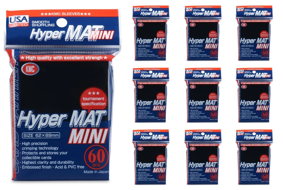 KMC Hyper Mat Mini Yu-Gi-Oh Talla Mangas - Negro Hiper Mate [10 paquetes] Foto 1 de 1