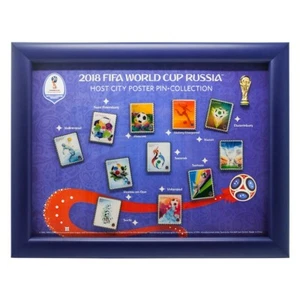 FIFA WM 2018 - Host City Poster Pin Collection im Holzrahmen - Größe: 28 x 22 cm - Picture 1 of 1