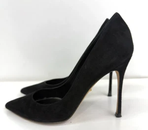 Zapatos de tacón de aguja Sergio Rossi de gamuza negra talla 36,5/6,5 - Imagen 1 de 5