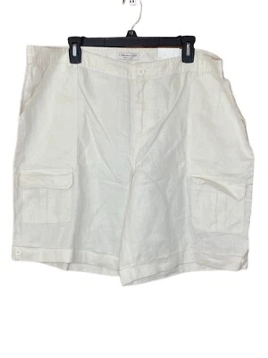 Pantalones Cortos Coldwater Creek Para Mujer Talla W18 Ajuste Natural Color Crema Lino Nuevo con Etiquetas Foto 1 de 2