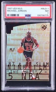1997 Upper Deck UD3 MJ3 Die-Cut #MJ3-1 Michael Jordan Chicago Bulls PSA 7 - Picture 1 of 2