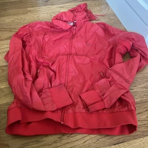 Giacca VINTAGE Lacoste media adulto rossa full zip tasche cappuccio rimovibile XL autunno - Foto 1 di 16