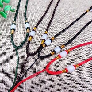 10 Chinese String Hand Knotted Lucky Bead Adjustable Cord Jade Pendant Necklace