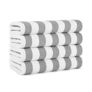 Cabana Beach Towel 4 Packs - 30 x 70 Extra Large Striped Cotton Pool Towels - Picture 1 of 308