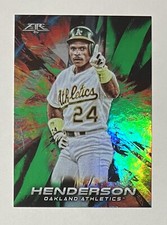 Rickey Henderson 2018 Topps Fire GREEN Card #37 - 116/199