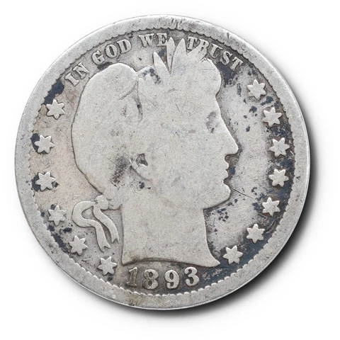 1893 Barber Quarter Silver 25C Cover