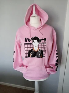 Pink Hoodie, Long Sleeve Pouch Pocket Japanese Haikyuu Animé. 44" Chest. Size L. - Picture 1 of 13