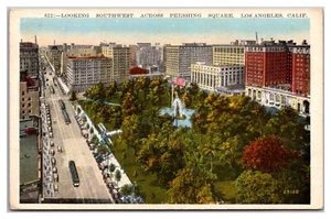 Pershing Square Los Angeles California Park U.S. Flag Aerial View Streetcars - Picture 1 of 2