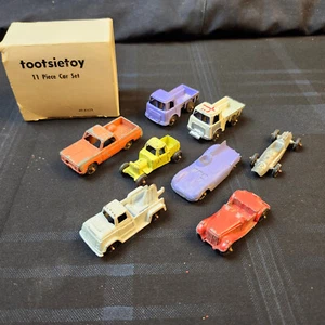 Vintage 1960's Tootsie Toy Metal Toy Cars Lot Of 8 + box - Picture 1 of 24
