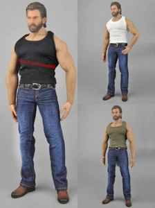 1/6 Male Tank Top Jeans Boots Set For 12" PHICEN M34 Muscular Figure Body New - Picture 1 of 19