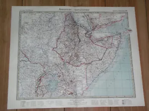 1927 VINTAGE MAP OF ABYSSINIA ETHIOPIA ERITREA / SOMALIA KENYA SUDAN / AFRICA - Picture 1 of 12