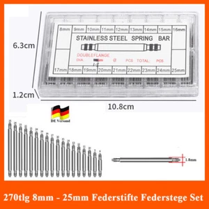 270x Federstege 8-25mm Federstifte Uhrenstifte für Uhrenarmband Armbanduhr Uhren - Bild 1 von 8