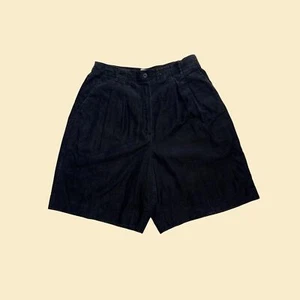 1980s black corduroy shorts, size 12 womens high rise corduroy shorts by Tail - Picture 1 of 7