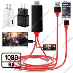 1080P Cable de Espejado HDMI Teléfono a TV HDTV AV Adaptador para iPhone 14 13 12 11 8 - Imagen 1 de 15