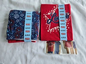 Levis 4th of July Outfits - 4 PIECES - USA Americana - Girls size 6/6X - NEW - Picture 1 of 4