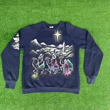 Vintage Biblical Magi Three Kings Wise Men Blue Sweater XL (See Description)