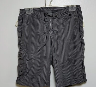 Pantalones Cortos de Playa AX Armani Exchange Pequeños S Gris Rayas  Foto 1 de 4