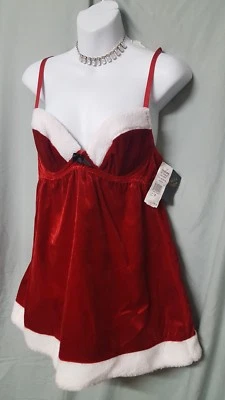 Camisón ROJO BABYDOLVan Valentín CORTO SEXY TERCIOPELO MEDIANO 34" BUSTO Foto 1 de 4