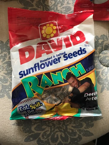 David Sunflower Seeds Ranch - Bag 5.25 Oz Bag Derek Jeter Rare Yankees Cover