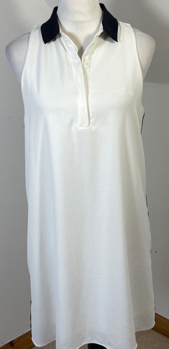 OFF WHITE Abito camicia Zara Trafaluc panna bianco sporco colletto nero taglia M righe lati