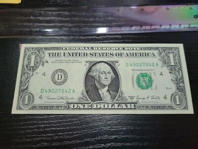 🇺🇸 United States Dollar 1969D  FR1907-D Federal Reserve 8 UNC consec 080421-2 - Image 1 of 4