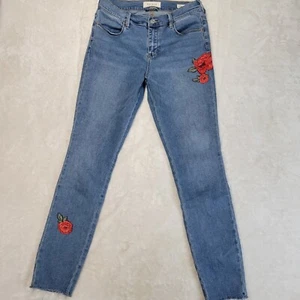 Aplique de mezclilla PacSun Los Angeles 27L para mujer jegging flores dobladillo crudo - Imagen 1 de 10