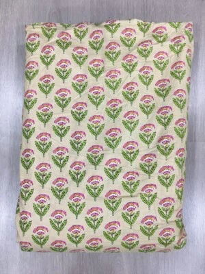 25 Yard Hand Block Print Handmade Cotton Indian Natural Sanganeri Print Fabric - Image 1 of 3