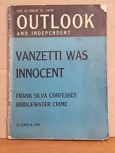 1928 Outlook Magazin 31. Oktober Sacco & Vanzetti was Innocent Bridgewater Silva - Bild 1 von 8