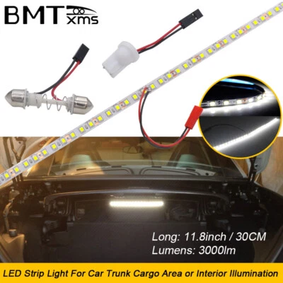 Adhesive White LED Strip Light 12"/30cm For Trunk Cargo Area Interior Illuminate - Image 1 of 4