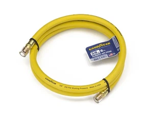 6' x 3/8" Rubber Whip Hose Yellow 250 PSI - Foto 1 di 3