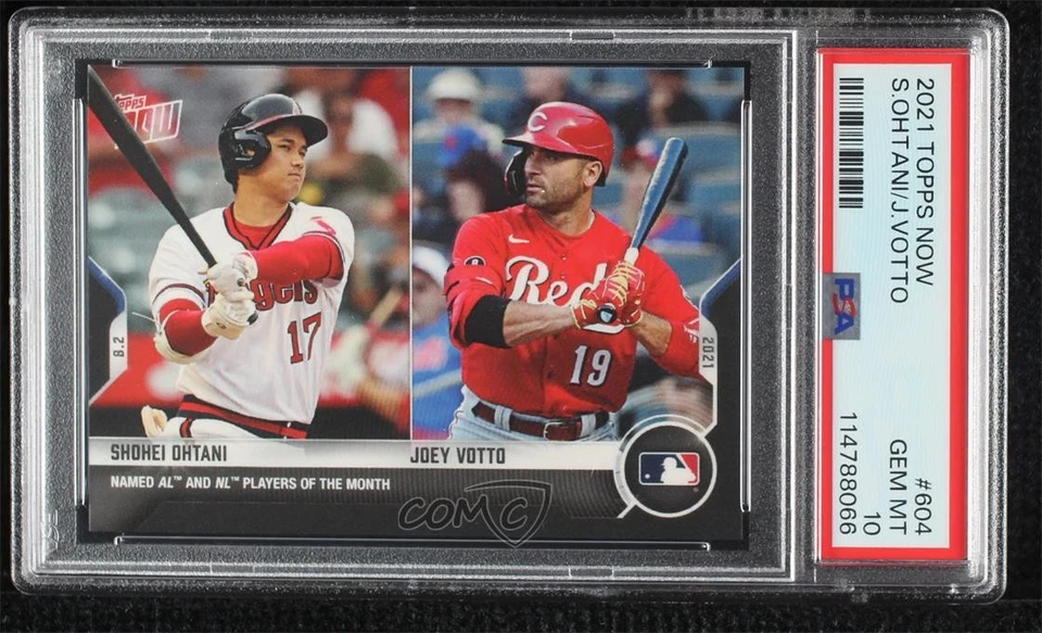 2021 Topps Now /2437 Shohei Ohtani Joey Votto #604 PSA 10 GEM MT - Image 1 of 2