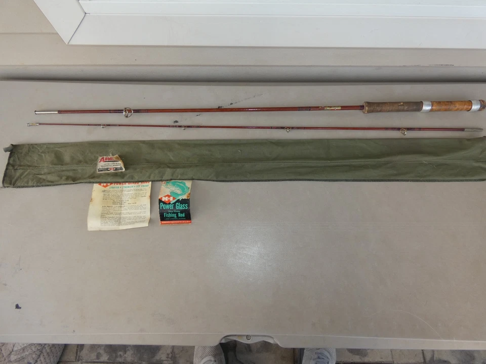 Caña de pescar giratoria Horrocks Ibbotson Admiral HI-Power Glass 7 pies 2 piezas DE COLECCIÓN Foto 1 de 4