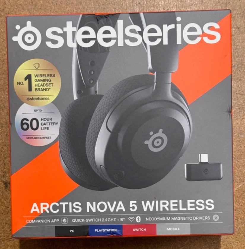 STEELSERIES ARCTIS NOVA 5 WIRELESS MULTIPLATFORM GAMING HEADSET PC PS5 SWITCH - Image 1 of 1