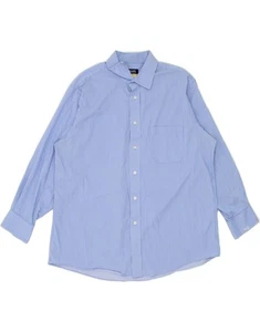 CHAPS Mens Stretch Regular Fit Shirt Size 17 1/2 XL Blue Pinstripe Cotton AW05 - Picture 1 of 3