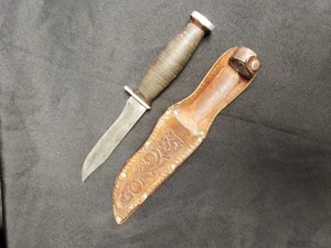  Schrade Walden H-15 Fixed Blade Combat Knife w/ Original Sheath Vintage Leather - Picture 1 of 17