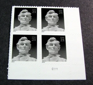 US Plate Block Stamp Scott # 4860 Lincoln 2014 MNH H379 - Bild 1 von 1