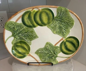 Plato ovalado de cerámica pintado a mano Zrike para servir decoración relieve elevado en relieve - Imagen 1 de 15