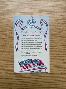 Our American Heritage The Freedom Pledge Postcard 1948 The Freedom Train - Picture 1 of 3