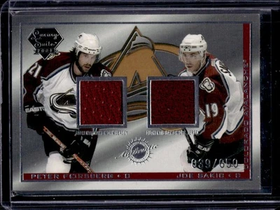 Camiseta deportiva Pacific Luxury Suite Peter Forsberg Joe Sakic 2003-04 #39/650 Avalanche Foto 1 de 2