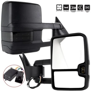 For 88-98 Chevrolet C/K 1500-3500 Side Towing Mirrors Power Signal Lights Pair - Picture 1 of 11