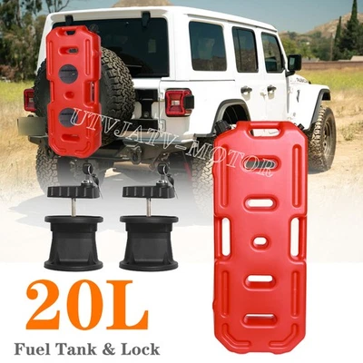 Paquete de combustible de 20 galones contenedor de gasolina lata de combustible con bloqueo para Jeep ATV UTV Polaris RZR Foto 1 de 4