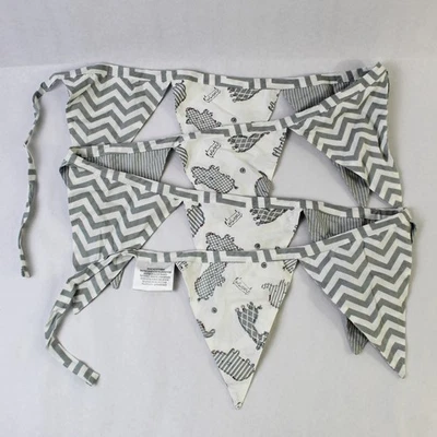 Bebé Naartjie Gris Zoo Animal Bunting Guardería Decoración 93" Largo - Usado Foto 1 de 4