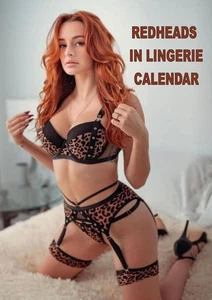 Rothaarige im Dessous Kalender 2026. Wandbehang A4 oder A5 - Bild 1 von 3