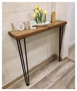 Rustic Console Table Radiator Shelf 175mm 7" Hairpin Leg 860mm 34" - Picture 1 of 44