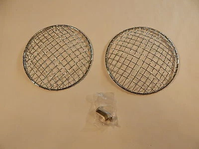 New Pair of Chrome 7" Headlamp Stone Guards Austin Healey 100-6 3000 Sprite - Image 1 of 2