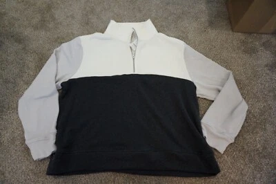 NWT J Crew Color Block Womans Sweatshirt Pullover Half Zip Sz XL - Image 1 of 4