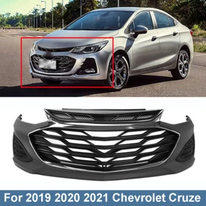 Fits For 2019 2020 2021 Chevy Cruze Front Bumper Complete Assembly Black Grill - Picture 1 of 19