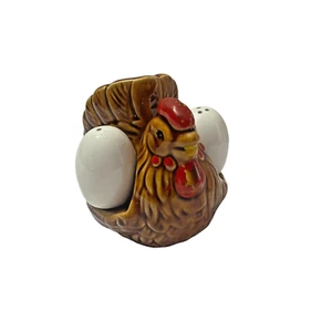 Chicken Napkin Holder Egg Salt Pepper Shakers VTG 60 70 MCM - Picture 1 of 15