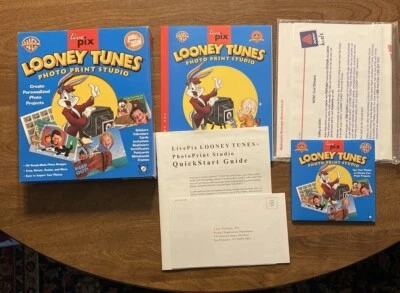 Vtg Looney Tunes Photo Print Studio 1998 PC Computer Software Warner Bros VG B15 - Image 1 of 4