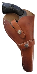 22 Cal. Revolver Vintage (ca. 1960s) Snap-off Heavy Duty Leather Holster - Picture 1 of 5